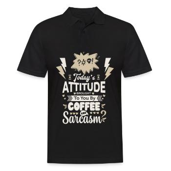 Coffee and sarcasm funny saying typography - Men's Polo Shirt - black - Front - Kai (181cm)