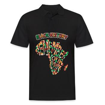 Africa, Saying Remember-Your-Roots, Black-History - Men's Polo Shirt - black - Front - Kai (181cm)