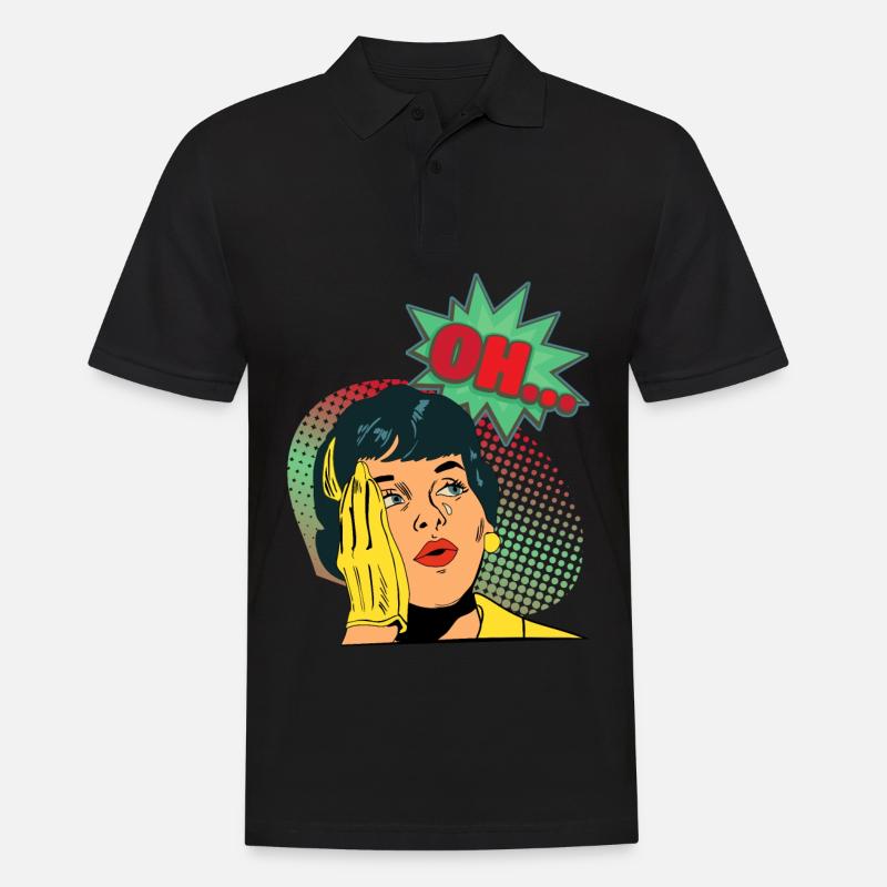 Comic, Comic-Strips, Mädchen, Crying-Girl, Spruch - Männer Poloshirt - Schwarz