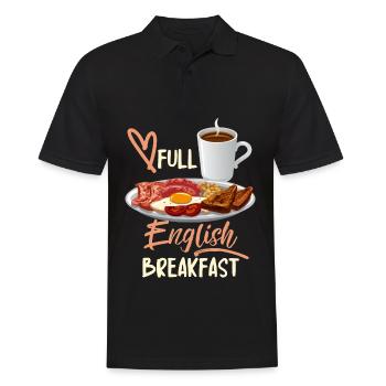 English Breakfast, English Breakfast Quote - Men's Polo Shirt - black - Front - Kai (181cm)