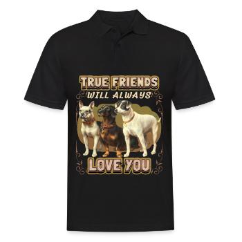 Vintage Jack-Russell Terrier, teckel à poil dur - Polo Homme - noir - Devant - Kai (181cm)
