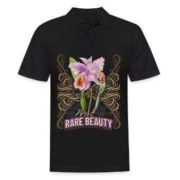 Vintage Orchidee botanische Illustration Spruch - Männer Poloshirt - Schwarz - Vorne - Kai (181cm)