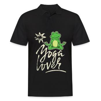 Drôle de grenouille de yoga, disant amateur de yoga - Polo Homme - noir - Devant - Kai (181cm)