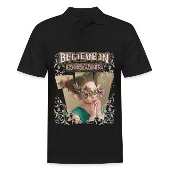 Waldfee, Woodnymph, Fairycore, Elfe Spruch - Männer Poloshirt - Schwarz - Vorne - Kai (181cm)