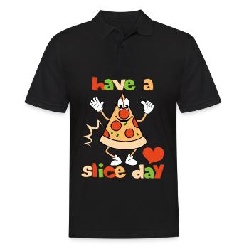 Pizza comique, jeu de mots, jeu de mots, dicton pour les fans de pizza - Polo Homme - noir - Devant - Kai (181cm)