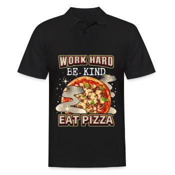 Drôle de dicton de pizza avec pizza italienne - Polo Homme - noir - Devant - Kai (181cm)