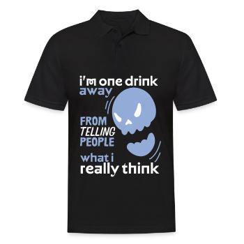 Comic Totenkopf Skull lustiger Spruch, Trinkspruch - Männer Poloshirt - Schwarz - Vorne - Kai (181cm)