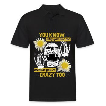 Comic Totenkopf Skull lustiger Spruch Skeletthände - Männer Poloshirt - Schwarz - Vorne - Kai (181cm)