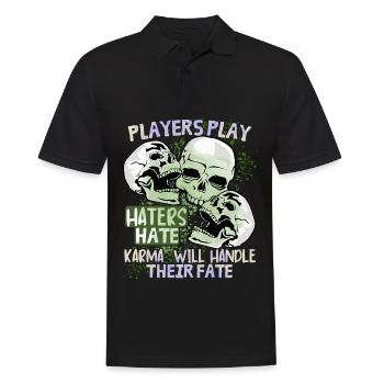 Comic Skull Skull funny fate saying - Men's Polo Shirt - black - Front - Kai (181cm)
