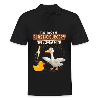 Comic Ente, Gummiente, lustiger Spruch - Männer Poloshirt - Schwarz - Vorne - Kai (181cm)