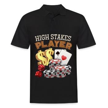 Poker-Spiel, Poker-Chips, Spruch - Männer Poloshirt - Schwarz - Vorne - Kai (181cm)