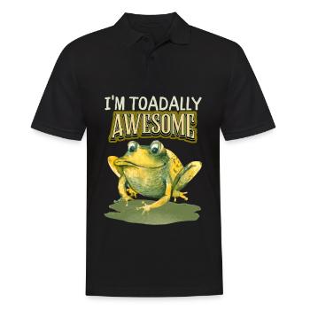 Grenouille drôle de dicton, jeu de mots, crapaud génial - Polo Homme - noir - Devant - Kai (181cm)