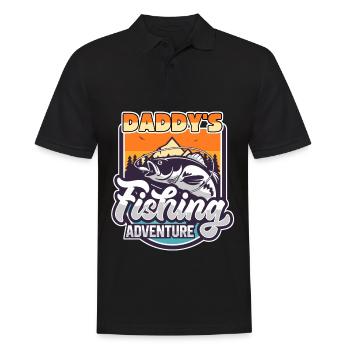 Pêche, Pêche, Pêche, Aventure, Papa Dicton - Polo Homme - noir - Devant - Kai (181cm)