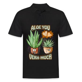 Aloe Vera, fleurs Saint-Valentin drôle jeu de mots - Polo Homme - noir - Devant - Kai (181cm)