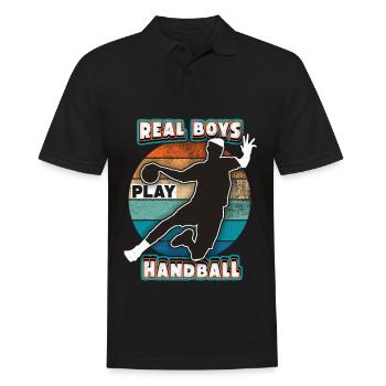 Handball Joueur De Handball, Dicton Sportif, Arc-en-ciel - Polo Homme - noir - Devant - Kai (181cm)