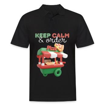 Pizza Vending Truck, 3d Pizza Truck, Street Food - Men's Polo Shirt - black - Front - Kai (181cm)