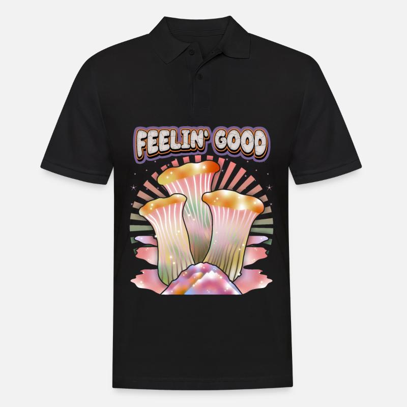 Magic Mushrooms, Psychedelische Pilze, Spruch - Männer Poloshirt - Schwarz