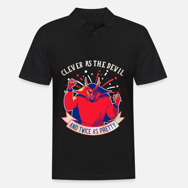 Teufel-Devil lustiger Spruch, Comic Style - Männer Poloshirt - Schwarz