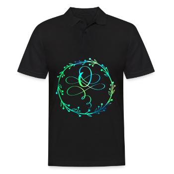 Monogram, Letter O, Calligraphy Ornament - Men's Polo Shirt - black - Front - Kai (181cm)