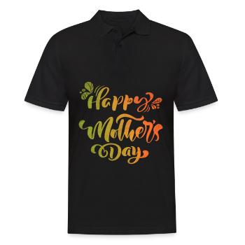 Bonne fête des mères, fête des mères, typographie - Polo Homme - noir - Devant - Kai (181cm)