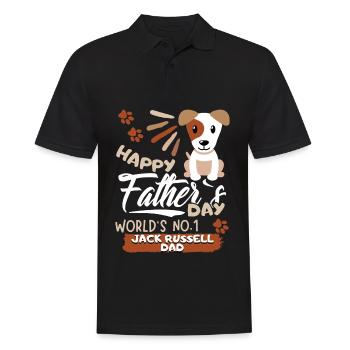 Fête des Pères Jack-Russell Papa, cadeau de la fête des Pères - Polo Homme - noir - Devant - Kai (181cm)