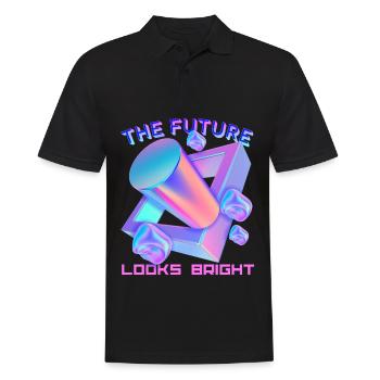 Futuristic shape, future design, funny saying - Men's Polo Shirt - black - Front - Kai (181cm)