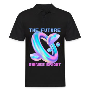 Future design with futuristic shape, slogan - Men's Polo Shirt - black - Front - Kai (181cm)