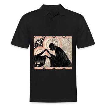 Mystère, illustration vintage, art nouveau boho - Polo Homme - noir - Devant - Kai (181cm)