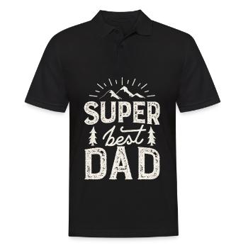 Super-best-papa, drôle de dicton vintage de la fête des pères - Polo Homme - noir - Devant - Kai (181cm)