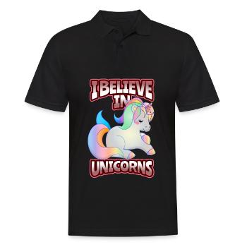 Licorne, Licornes Kawaii, drôle de dicton - Polo Homme - noir - Devant - Kai (181cm)
