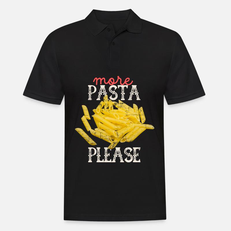 Pasta, Macaroni-Spaghetti lustiger Spruch - Männer Poloshirt - Schwarz