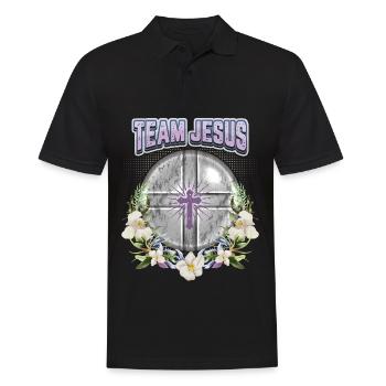 Jesus Christ Saying Vintage Orchids Team Jesus - Men's Polo Shirt - black - Front - Kai (181cm)