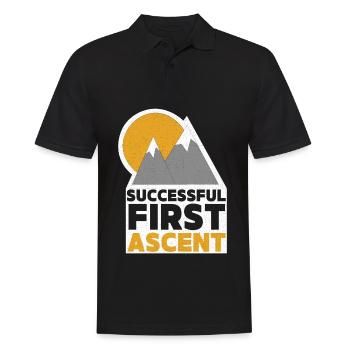 Bergsteiger, Berge besteigen, Berggipfel Spruch - Männer Poloshirt - Schwarz - Vorne - Kai (181cm)