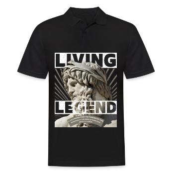 Greek God, Father's Day, Living Legend Saying - Men's Polo Shirt - black - Front - Kai (181cm)
