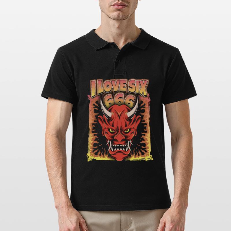 Devil-Devil, Satan Saying 666 Men's Polo Shirt