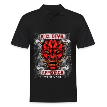 Devil Satan, funny devil saying in comic book style - Men's Polo Shirt - black - Front - Kai (181cm)