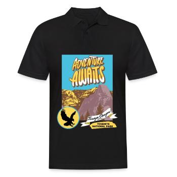 Parc national de Yosemite, Vintage, Tenaya Canyon - Polo Homme - noir - Devant - Kai (181cm)