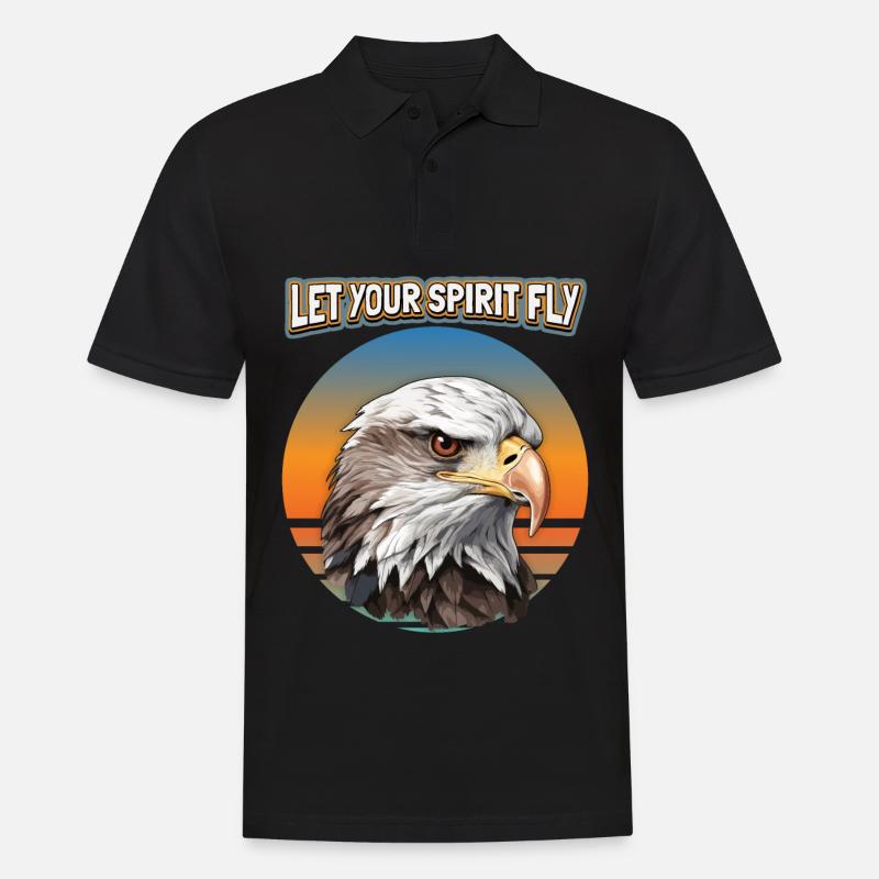 Eagle Motif, Eagle Illustration, Saying - Men's Polo Shirt - black