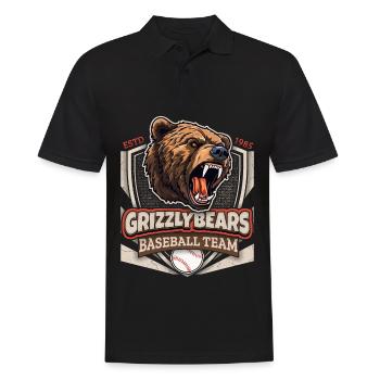 Baseball, Équipe des Grizzlys, Logo Grizzlybären - Polo Homme - noir - Devant - Kai (181cm)