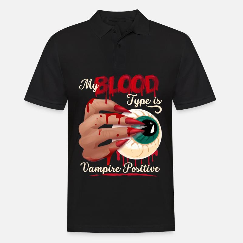 Vampir Blut, Blutsauger lustiger Spruch - Männer Poloshirt - Schwarz