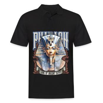 Ägyptischer Pharao, Tut-Ench-Amun, Ägyptisch - Männer Poloshirt - Schwarz - Vorne - Kai (181cm)