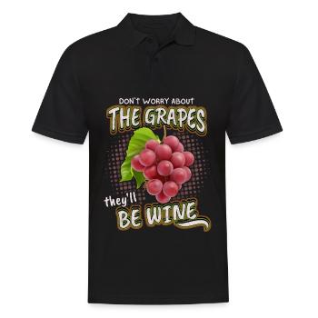 Drôle De Vin Dicton, Raisins, Buveur De Vin Jeu De Mots - Polo Homme - noir - Devant - Kai (181cm)
