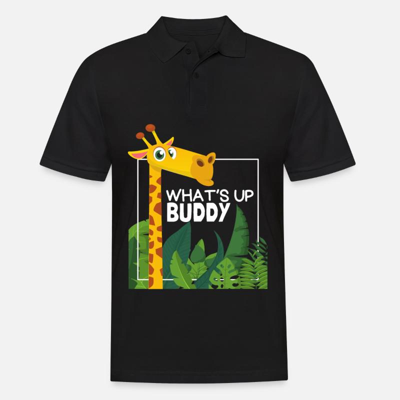 Lustige Giraffe, Comic Stil, Spruch - Männer Poloshirt - Schwarz