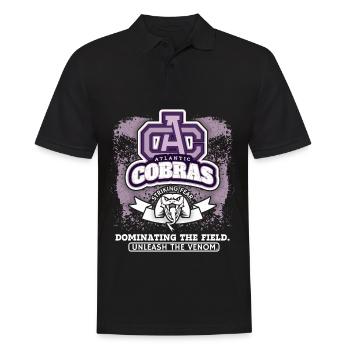 Fußball, Kobras Club Logo, Fußballclub Spruch - Männer Poloshirt - Schwarz - Vorne - Kai (181cm)