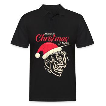Crâne de Noël crâne, dicton drôle - Polo Homme - noir - Devant - Kai (181cm)