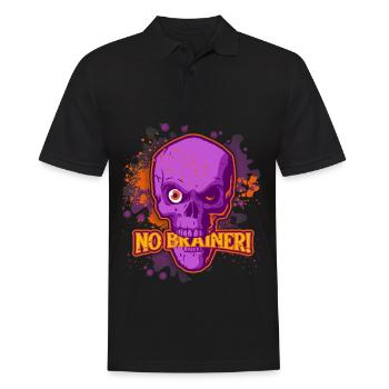 Crâne Dessin Animé, Crâne, Zombies Disant - Polo Homme - noir - Devant - Kai (181cm)