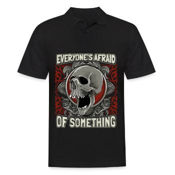 Totenkopf, Vintage Skull, Angst lustiger Spruch - Männer Poloshirt - Schwarz - Vorne - Kai (181cm)