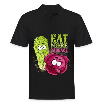Kohl, lustiger Spruch, Rotkohl, Chinakohl - Männer Poloshirt - Schwarz - Vorne - Kai (181cm)