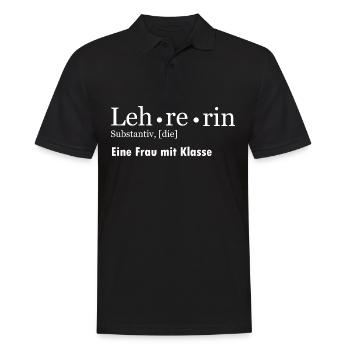 Lehrerin eine Frau mit Klasse - Männer Poloshirt - Schwarz - Vorne - Kai (181cm)