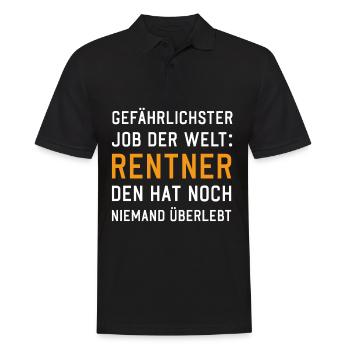 Gefährlicher Job Rentner lustige Rente Sprüche - Männer Poloshirt - Schwarz - Vorne - Kai (181cm)